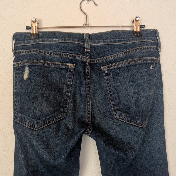 Rag & Bone Dre Relaxed Skinny Boyfriend Torn Knee Tear Jean in Mabel - Picture 6 of 11